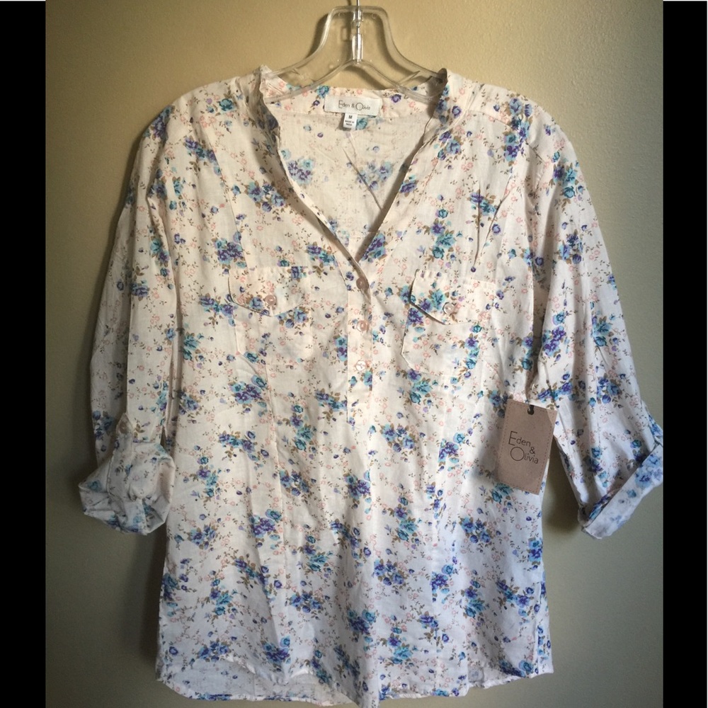 Anthropologie Eden & Olivia Flower Print Top